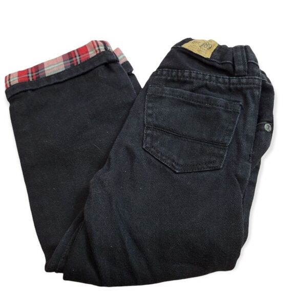 Children's Place jeans with plaid cuff 4T - Picture 1 of 3